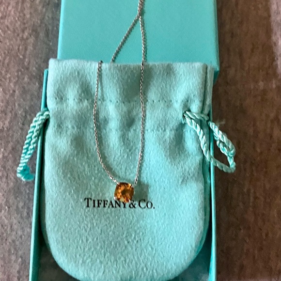 Rare Tiffany & Co Sterling Silver Faceted Citrine Necklace - Picture 2 of 8